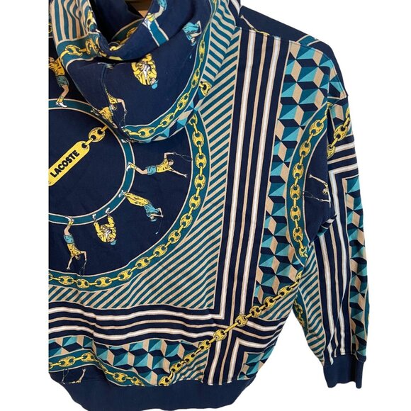 Lacoste XL Unisex LIVE Scarf-Print Sweatshirt Chain links golf print - Picture 5 of 13